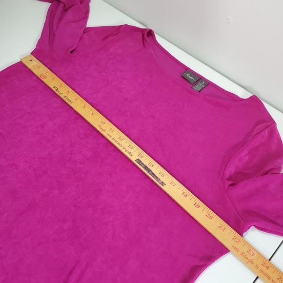 Chicos Travelers Women Slinky Tunic Top Size 3 US XL Pink Stretch Cruise Evening - Picture 11 of 14